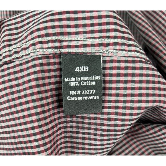 Apt. 9 Shirt Men's 4XB Maroon Striped Long Sleeve Button Up Casual Professional - Picture 7 of 7